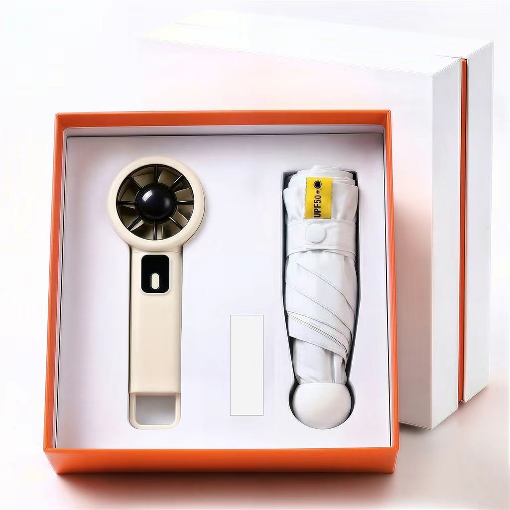 All-Weather Fan and Umbrella Set — UV Protected Portable Design