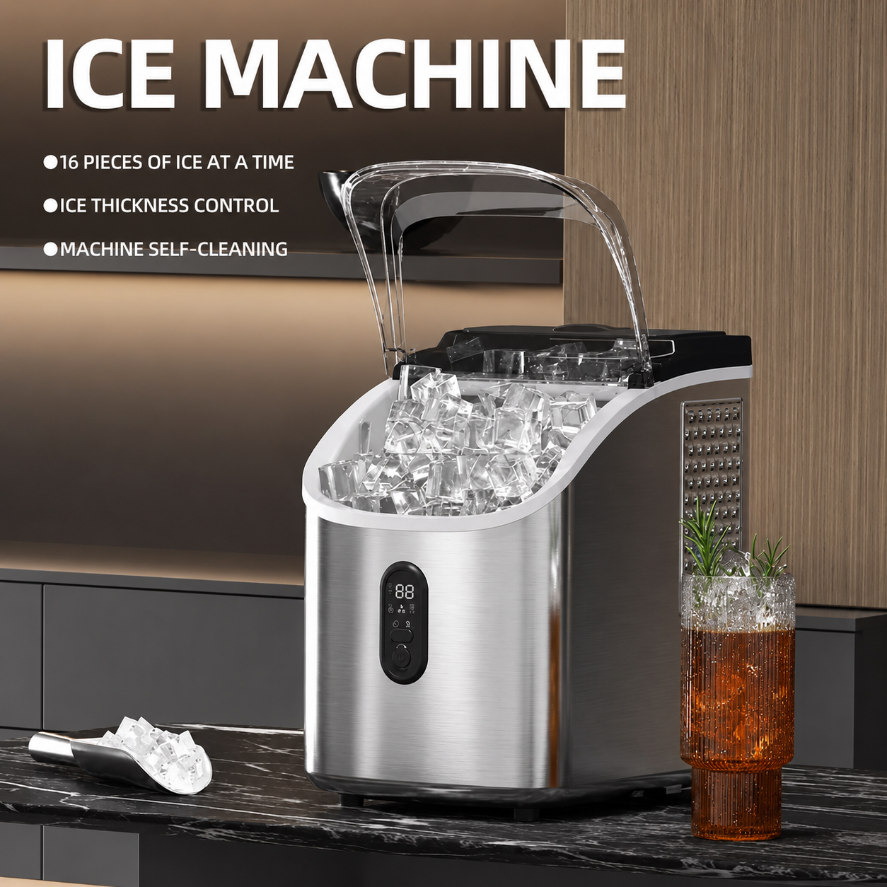 Portable Ice Maker Machine Countertop Self-cleaning Ice Maker | Meowbutter