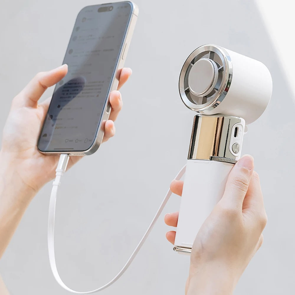 Lehký větrák na krk — nastavitelná rychlost a powerbanka 6000mAh