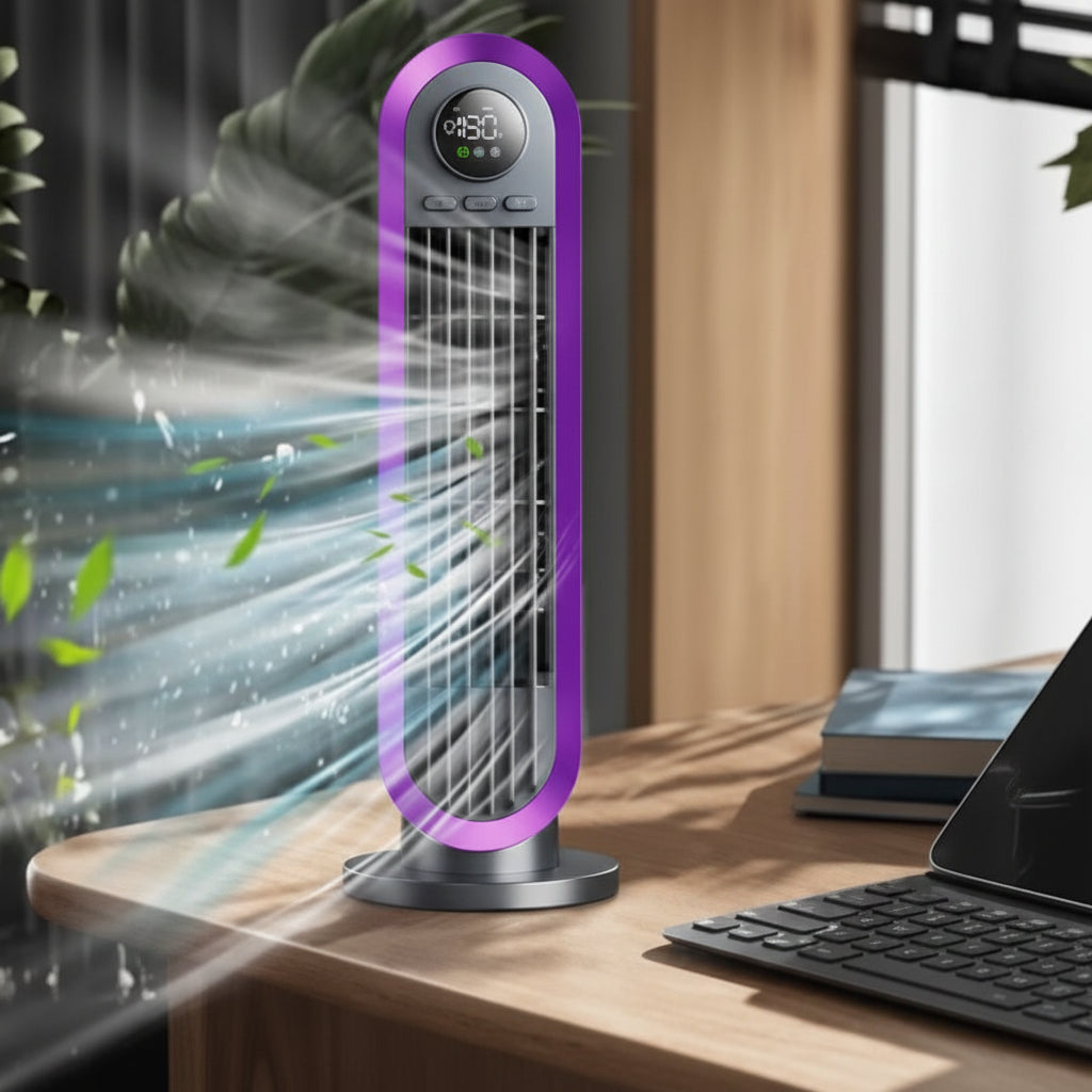 Portable Tower Oscillating Fan Quiet Bladeless Adjustable | Meowbutter