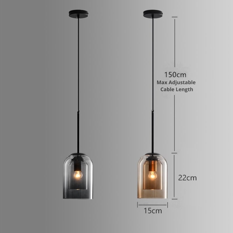 Glass Pendant Light | Modern Nordic Hanging Lamp | Meowbutter