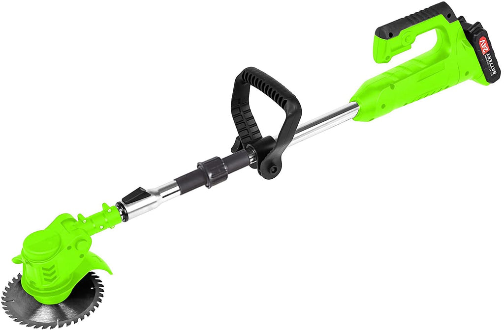 Aku strunová sekačka na trávu - 24V motor - 6palcová čepel - teleskopická tyč | meowbutter