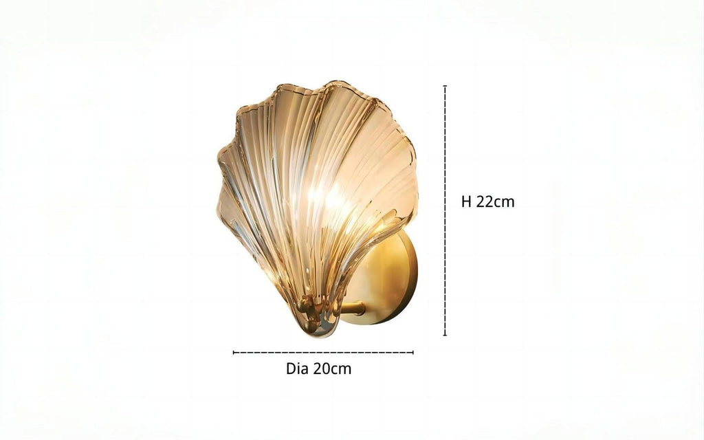 Lampada da parete Marina Shell in vetro | Eleganza moderna Art Deco | Meowbutter