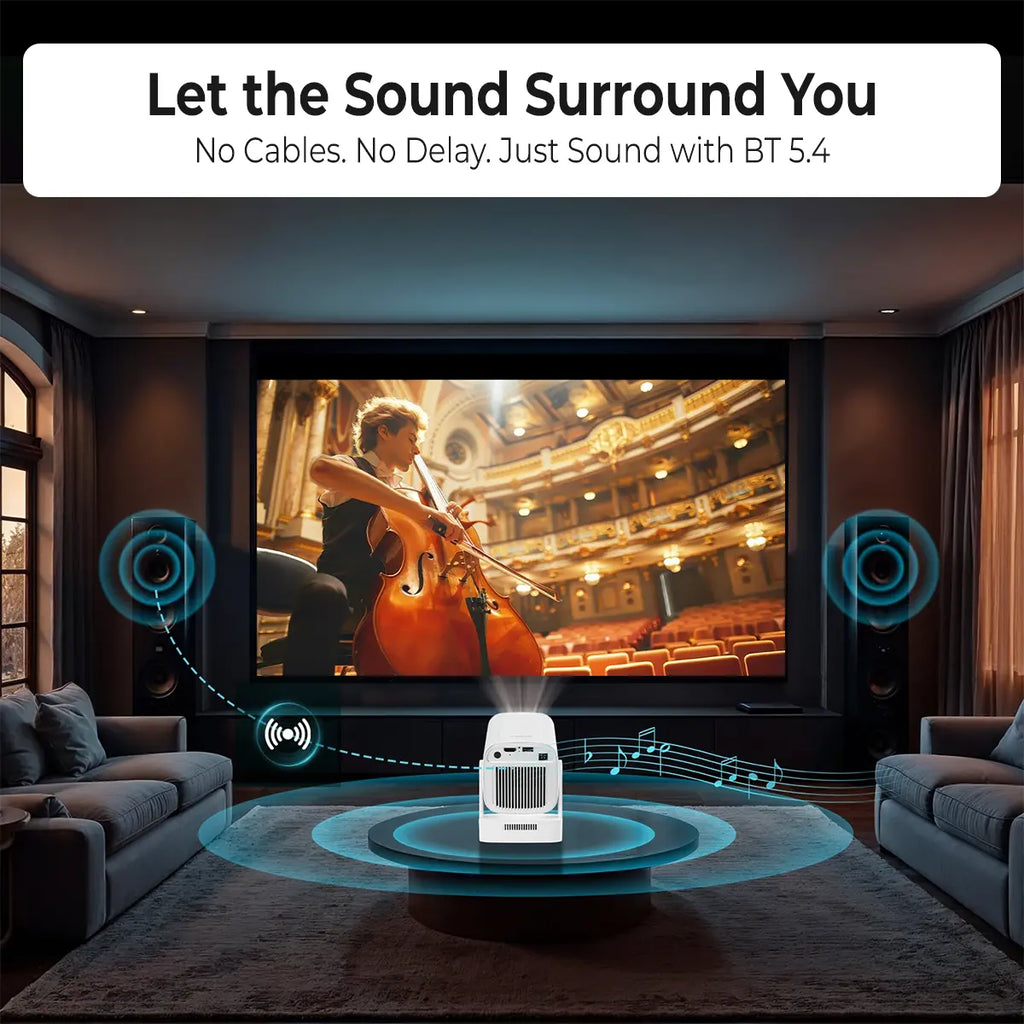 Smart 4K Projector with Auto Focus & Voice Control