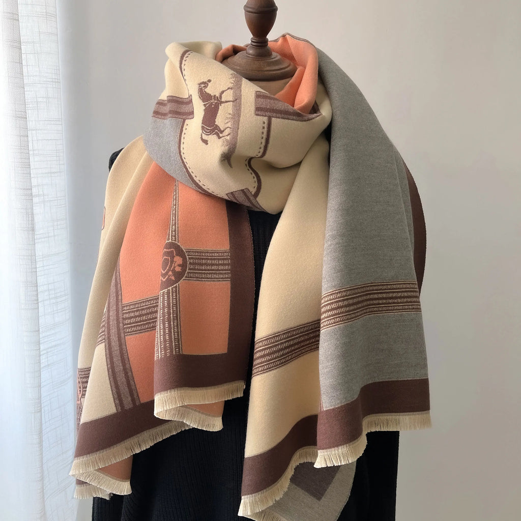 The Royal Scarf 100 Percent Cotton Geometric Knit Wrap