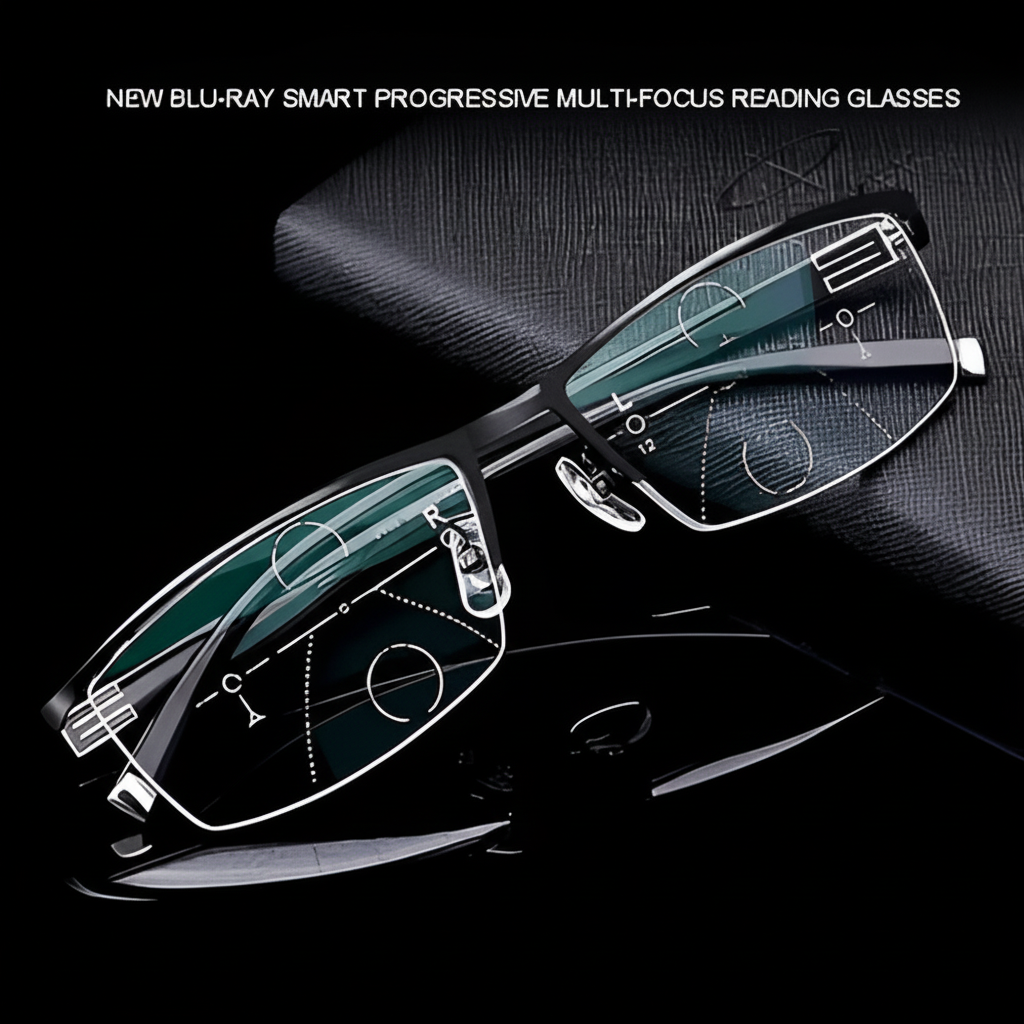 Progressive Reading Glasses — Clear Multi-Zone Vision Lenses