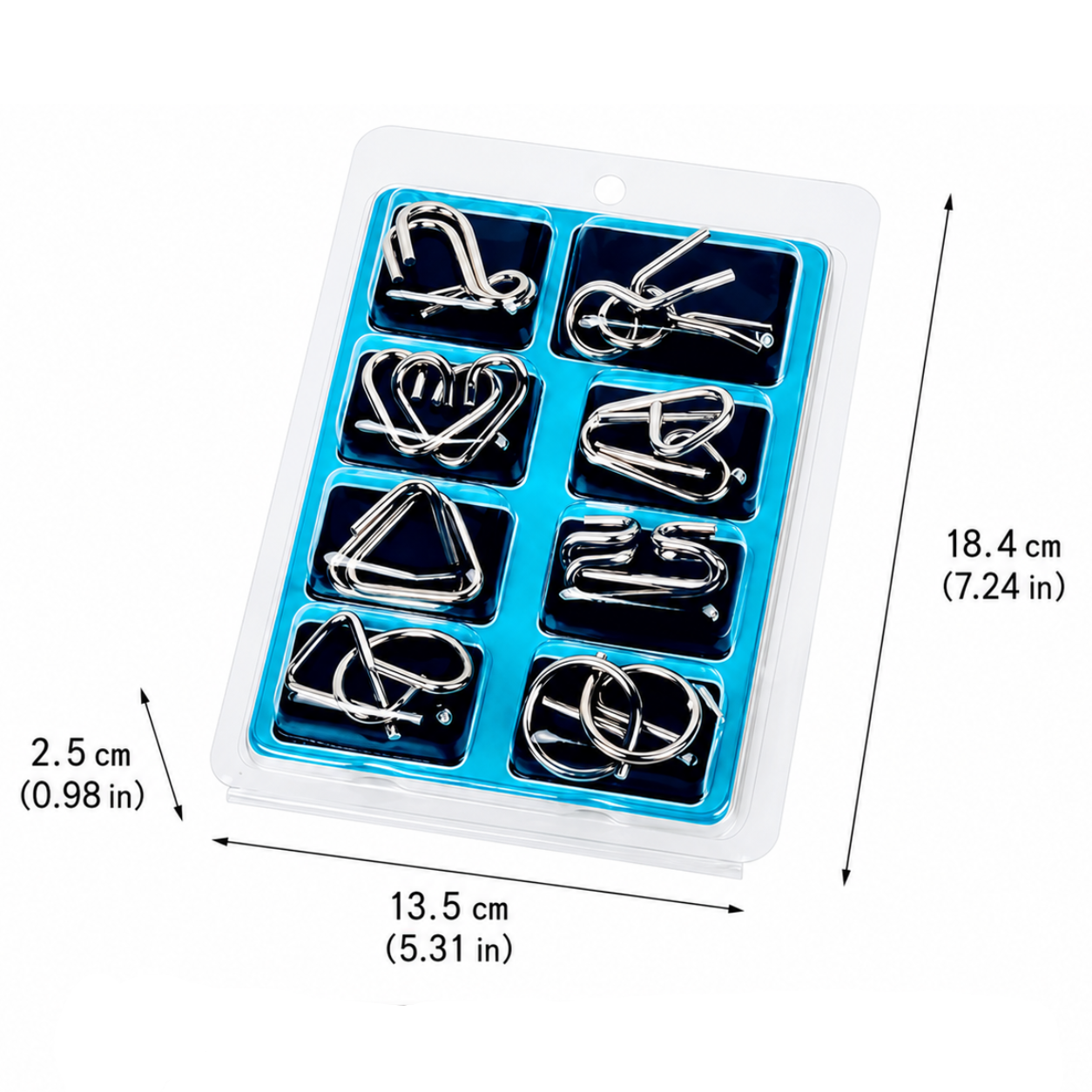 Puzzle Toys Metal Brain Teaser Logic Game Set | Meowbutter