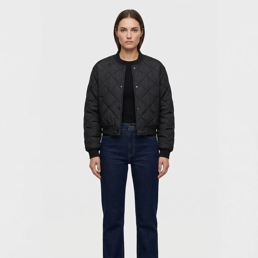 Chaqueta bomber corta acolchada Marcella — Corte corto estructurado