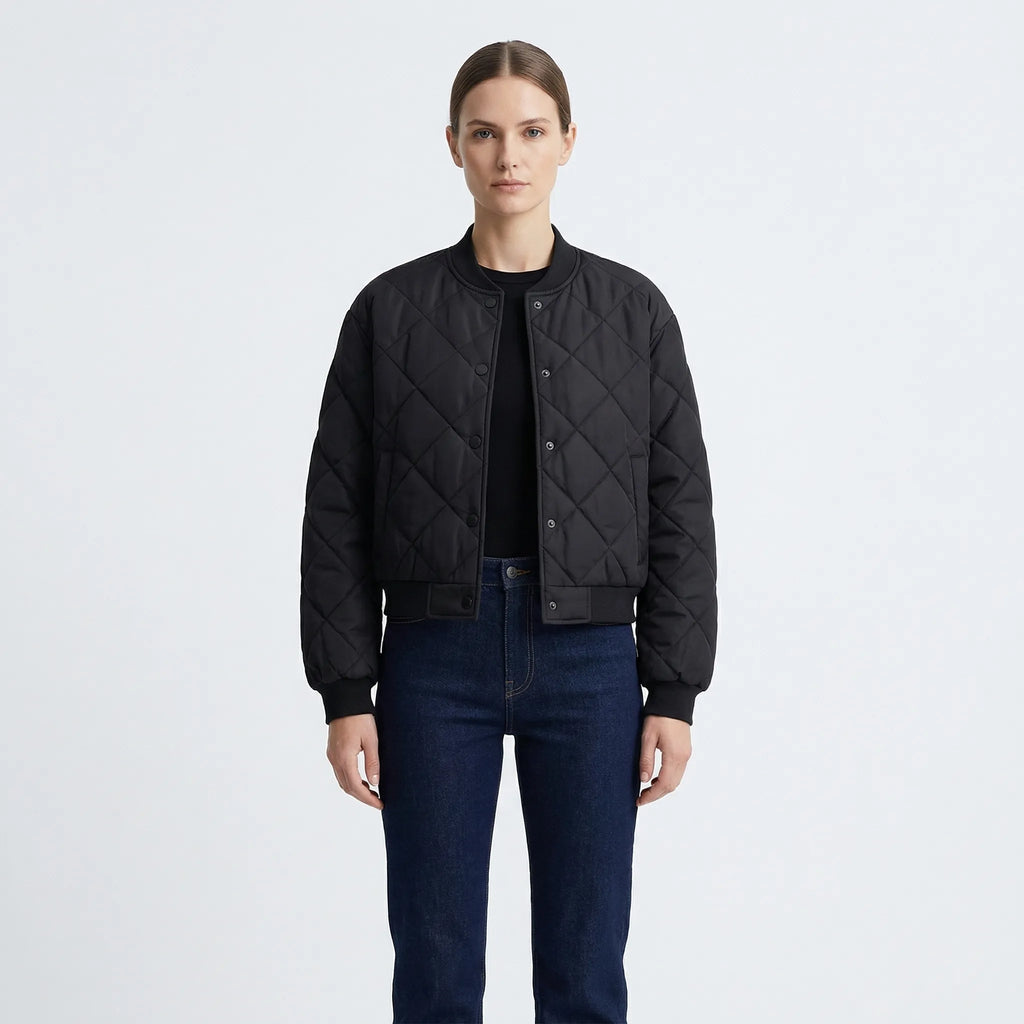 Chaqueta bomber corta acolchada Marcella — Corte corto estructurado