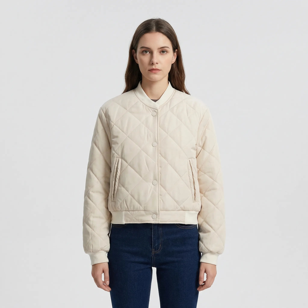 Chaqueta bomber corta acolchada Marcella — Corte corto estructurado