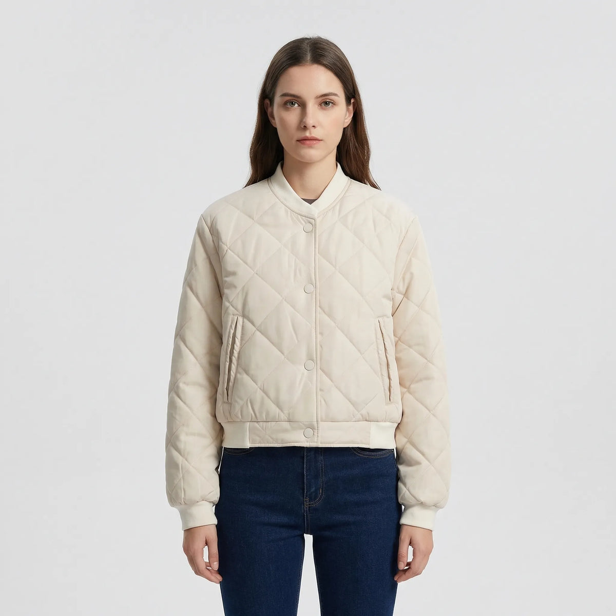 Chaqueta bomber corta acolchada Marcella — Corte corto estructurado