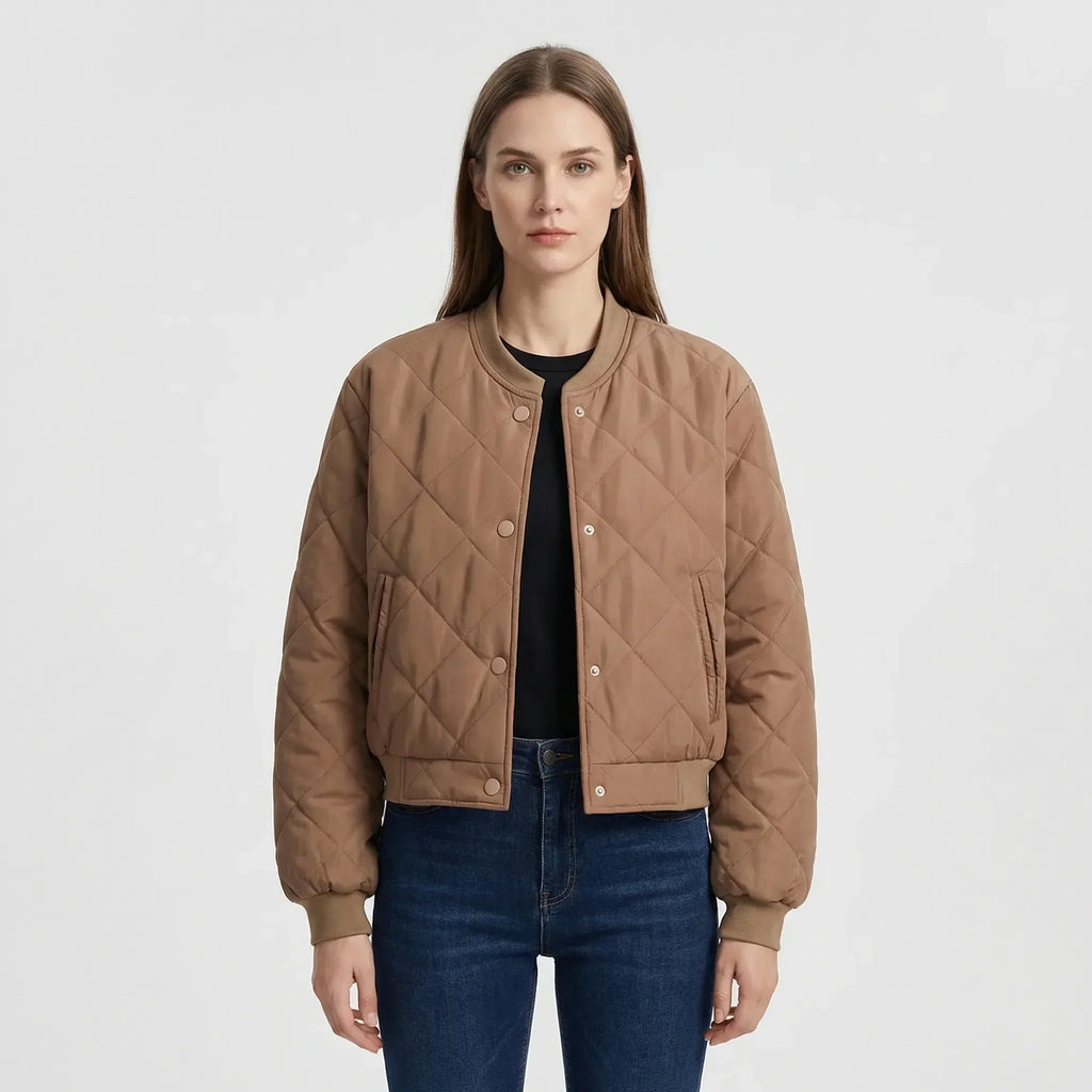 Chaqueta bomber corta acolchada Marcella — Corte corto estructurado