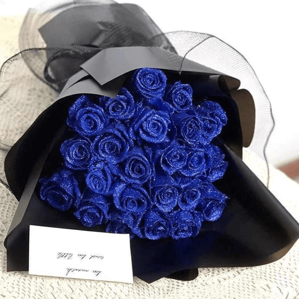 Romantisches dekoratives Geschenkdesign mit Glitzerrosen | meowbutter