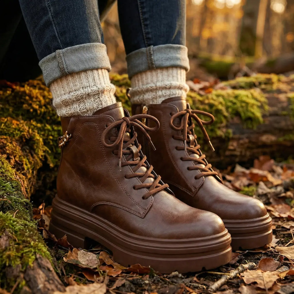 Ravena Height-Boost Combat Boots With 11 Cm Hidden Elevation System