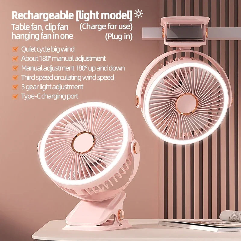 Csíptethető hordozható ventilátor — újratölthető, beépített 8000 mAh-s akkumulátor