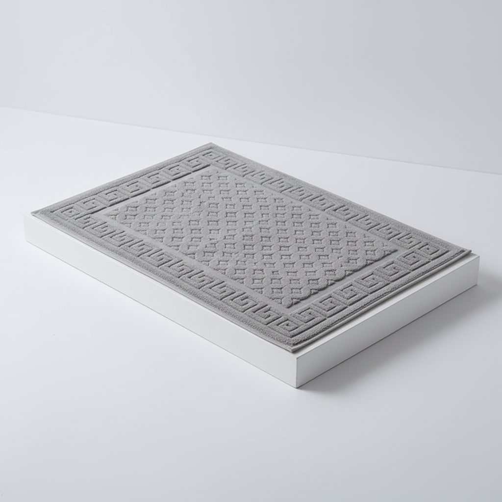 BathPattern rektangulärt badrumsmatteset — geometrisk design i 2 delar