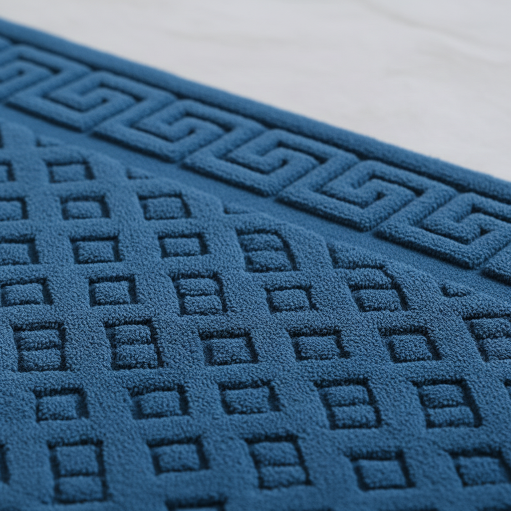 BathPattern rektangulärt badrumsmatteset — geometrisk design i 2 delar