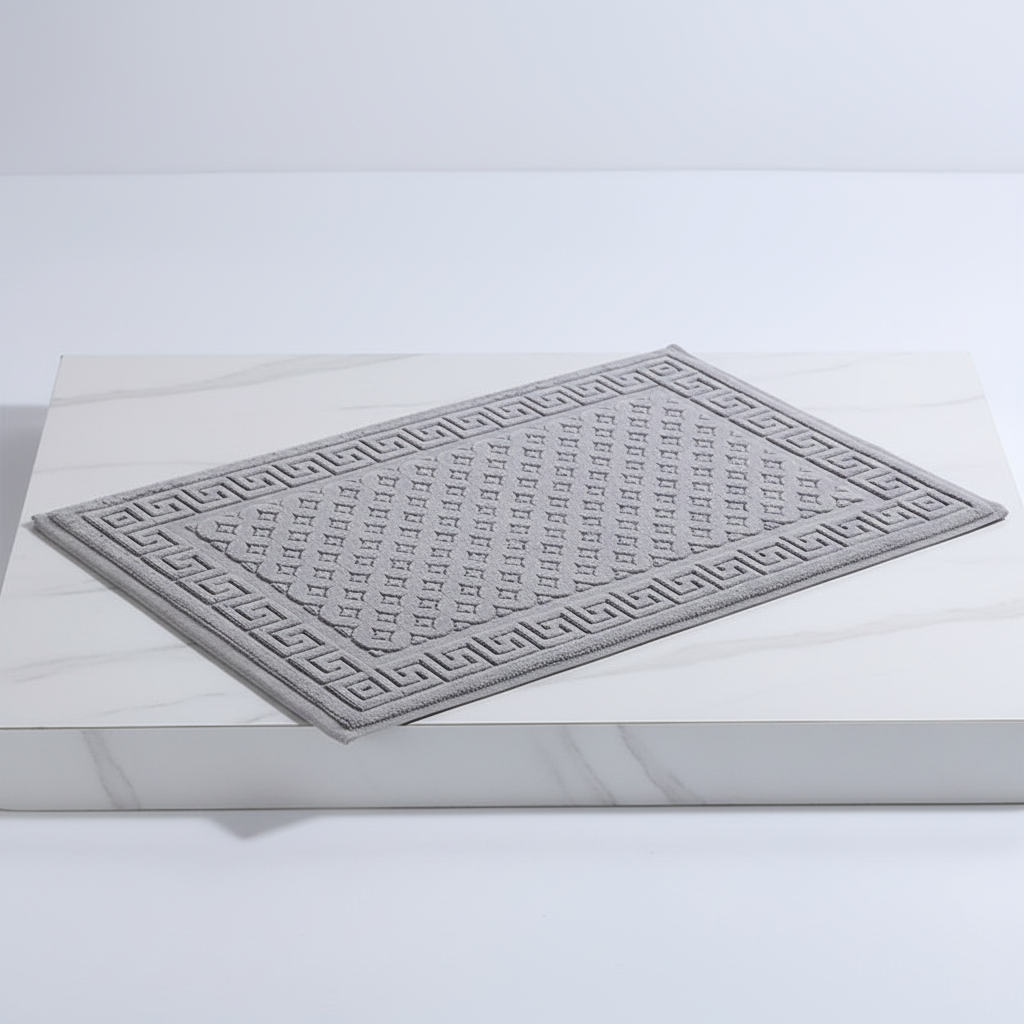 BathPattern rektangulärt badrumsmatteset — geometrisk design i 2 delar