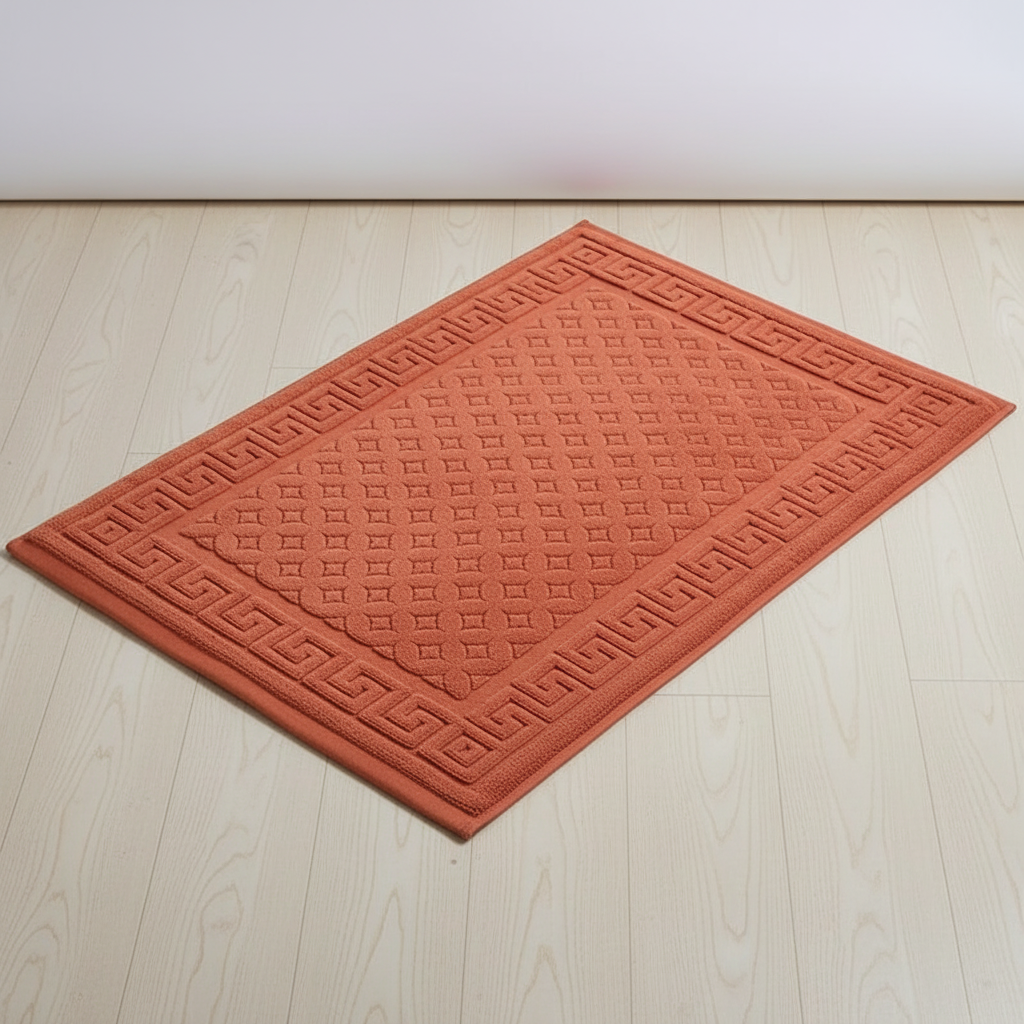 BathPattern rektangulärt badrumsmatteset — geometrisk design i 2 delar