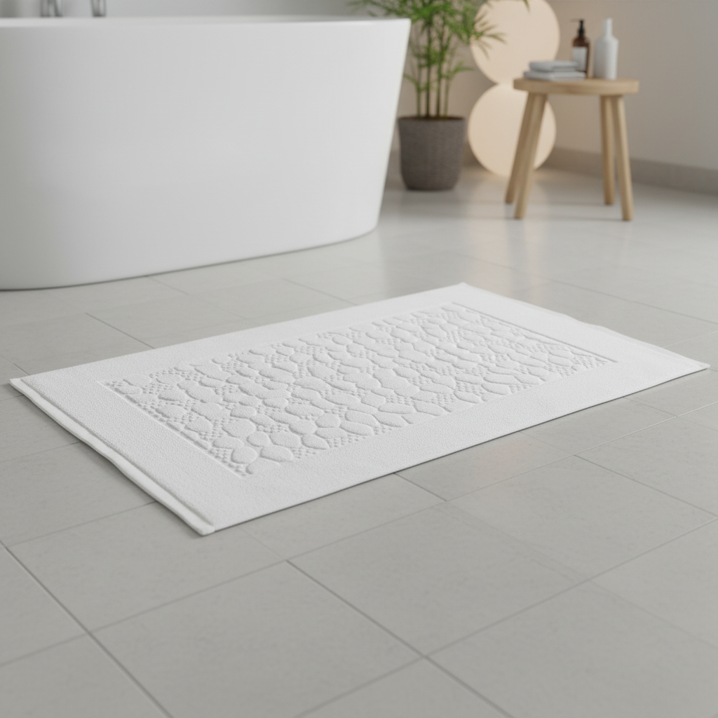 CottonMat rechteckige Badematte — weicher, strukturierter Badteppich