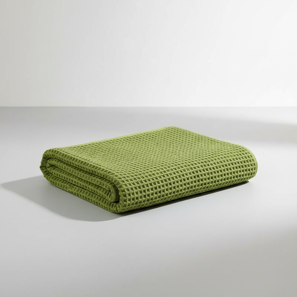 Toalla de baño de lujo CottonWrap de algodón puro con tejido de gofre