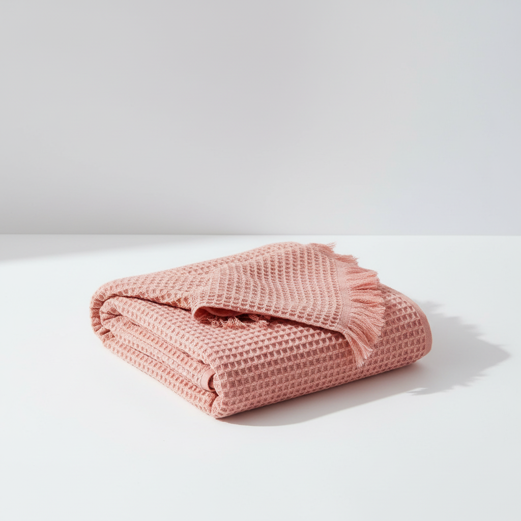 Toalla de baño de lujo CottonWrap de algodón puro con tejido de gofre