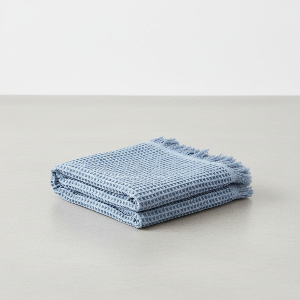 Toalla de baño de lujo CottonWrap de algodón puro con tejido de gofre