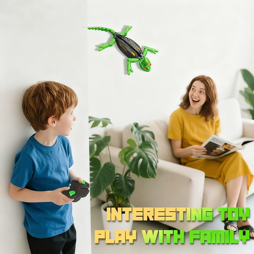 LED RC Wall-Climbing Gecko Toy — Motorized Articulated Limbs, Lightweight Shell