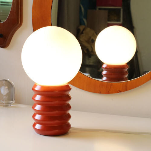Solara Orange Solid Glass Table Lamp In Vintage Style