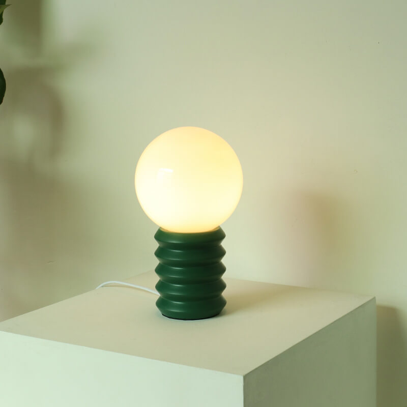 Solara Orange Solid Glass Table Lamp In Vintage Style