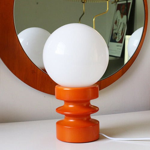Solara Orange Solid Glass Table Lamp In Vintage Style