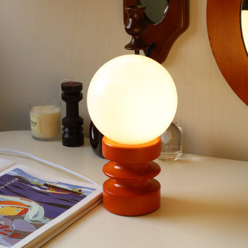 Solara Orange Solid Glass Table Lamp In Vintage Style