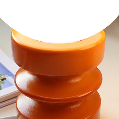 Solara Orange Solid Glass Table Lamp In Vintage Style