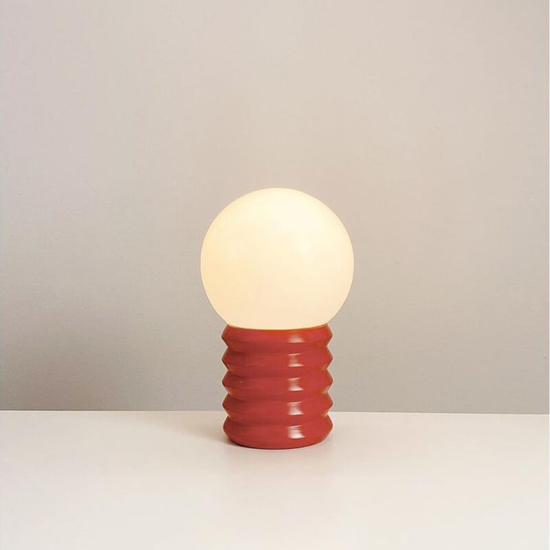 Solara Orange Solid Glass Table Lamp In Vintage Style