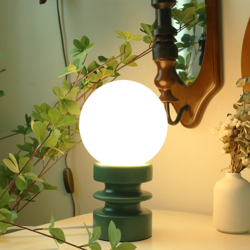 Solara Orange Solid Glass Table Lamp In Vintage Style