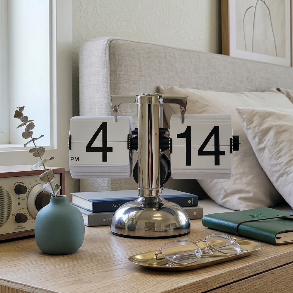 Stainless Steel Retro Timepiece With Contemporary Design
