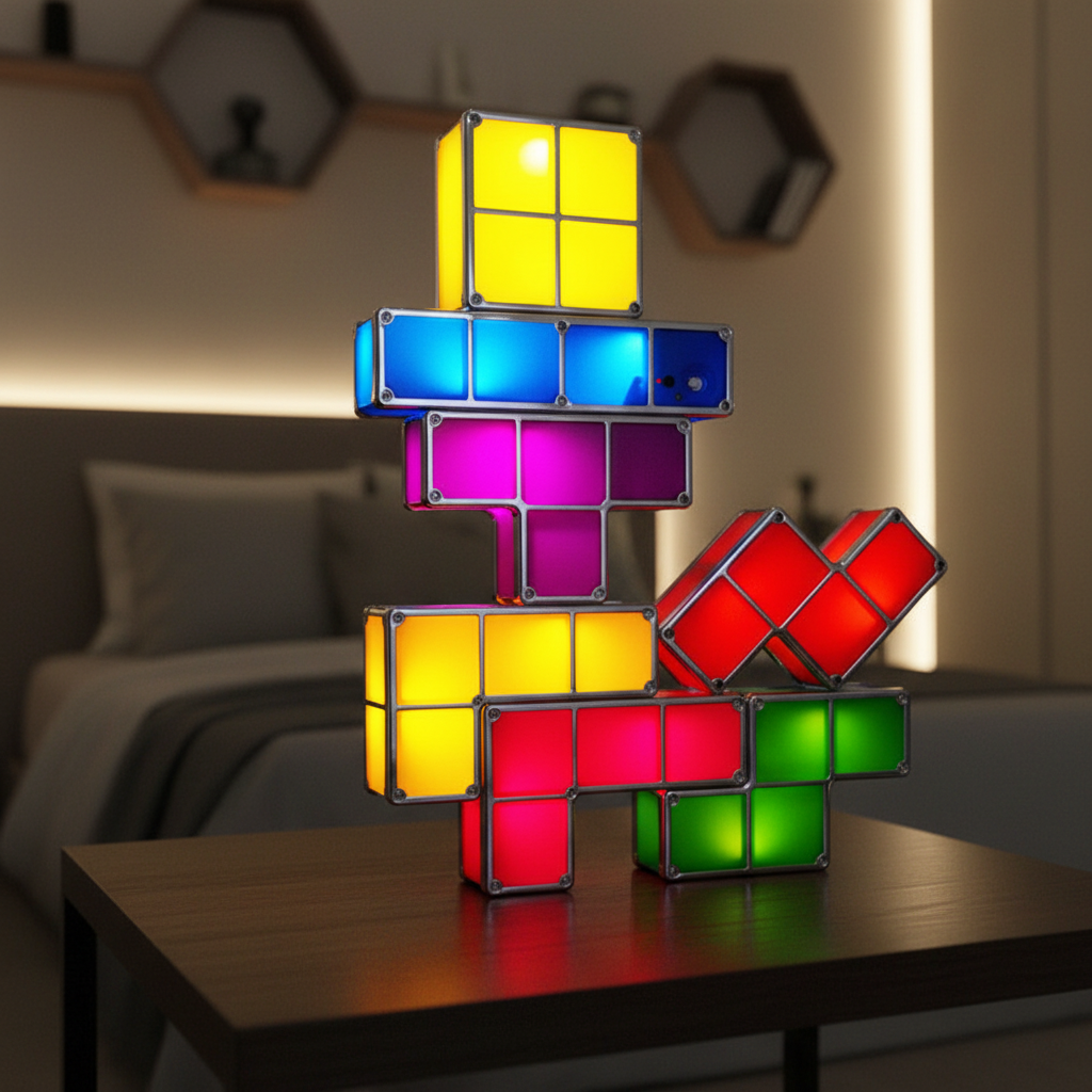 PixelTower Retro Gaming Light — Stackable Modular Light Blocks