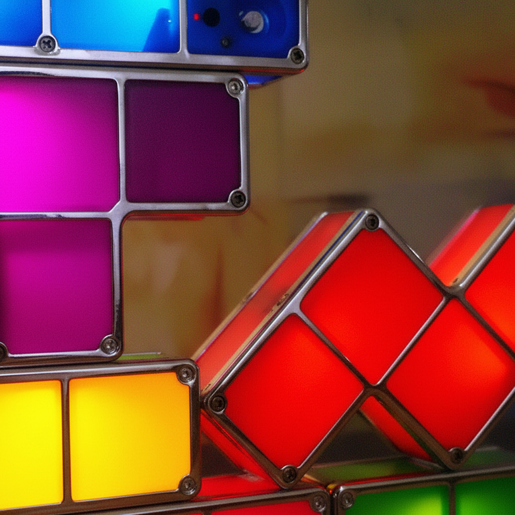PixelTower Retro Gaming Light — Stackable Modular Light Blocks