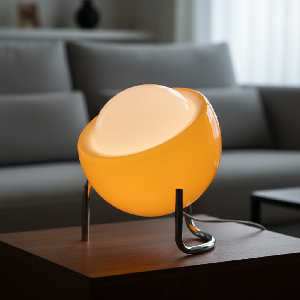 Retro szklana lampa stołowa GlassHaven — ciepłe oświetlenie nastrojowe