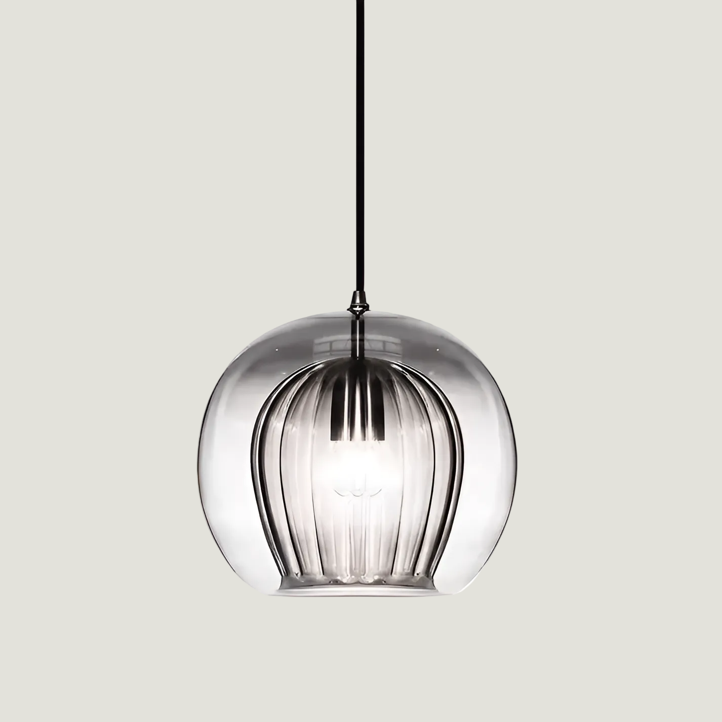 Luminária de Teto com Globo de Vidro Vintage e Altura Ajustável para Cozinha