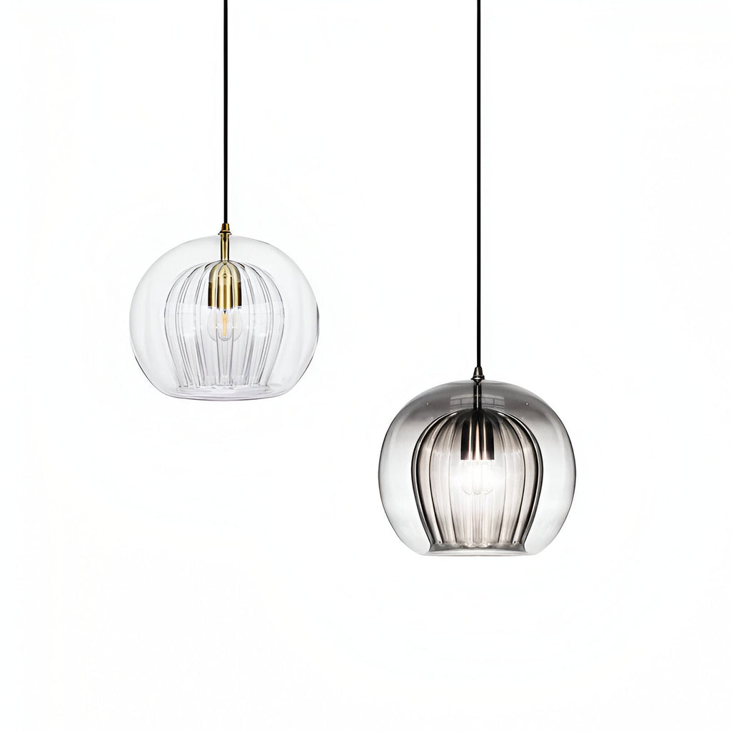 Luminária de Teto com Globo de Vidro Vintage e Altura Ajustável para Cozinha