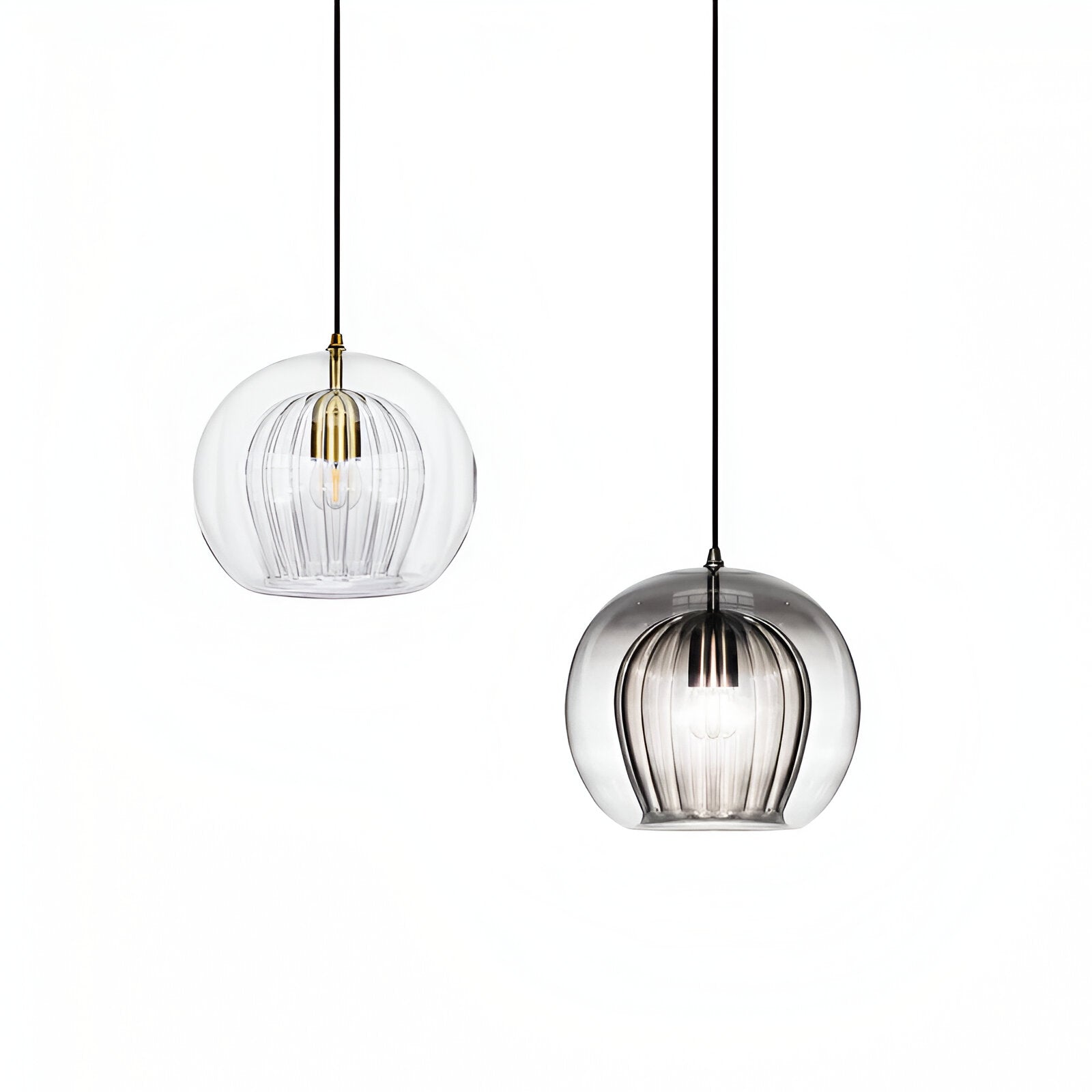 Luminária de Teto com Globo de Vidro Vintage e Altura Ajustável para Cozinha