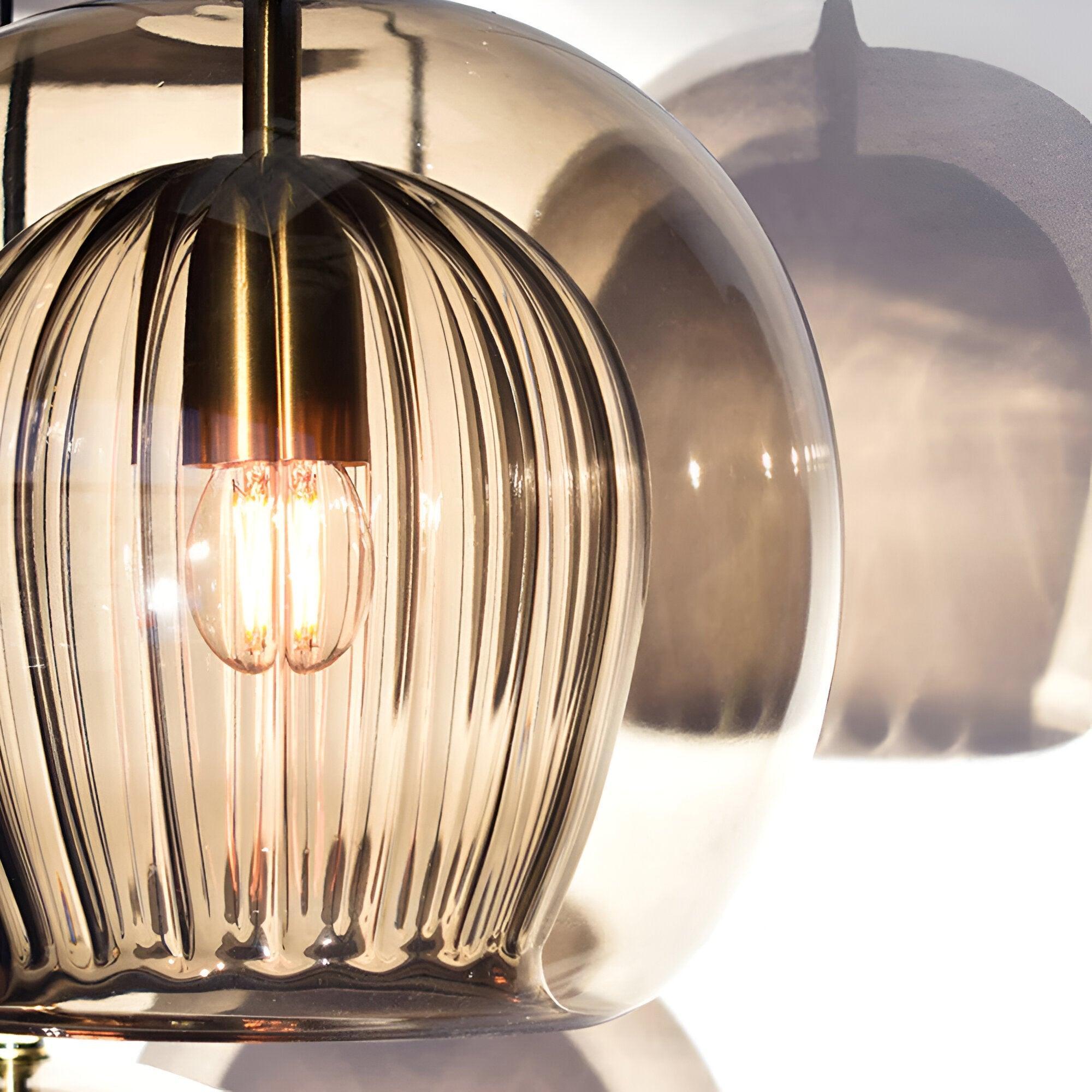 Luminária de Teto com Globo de Vidro Vintage e Altura Ajustável para Cozinha