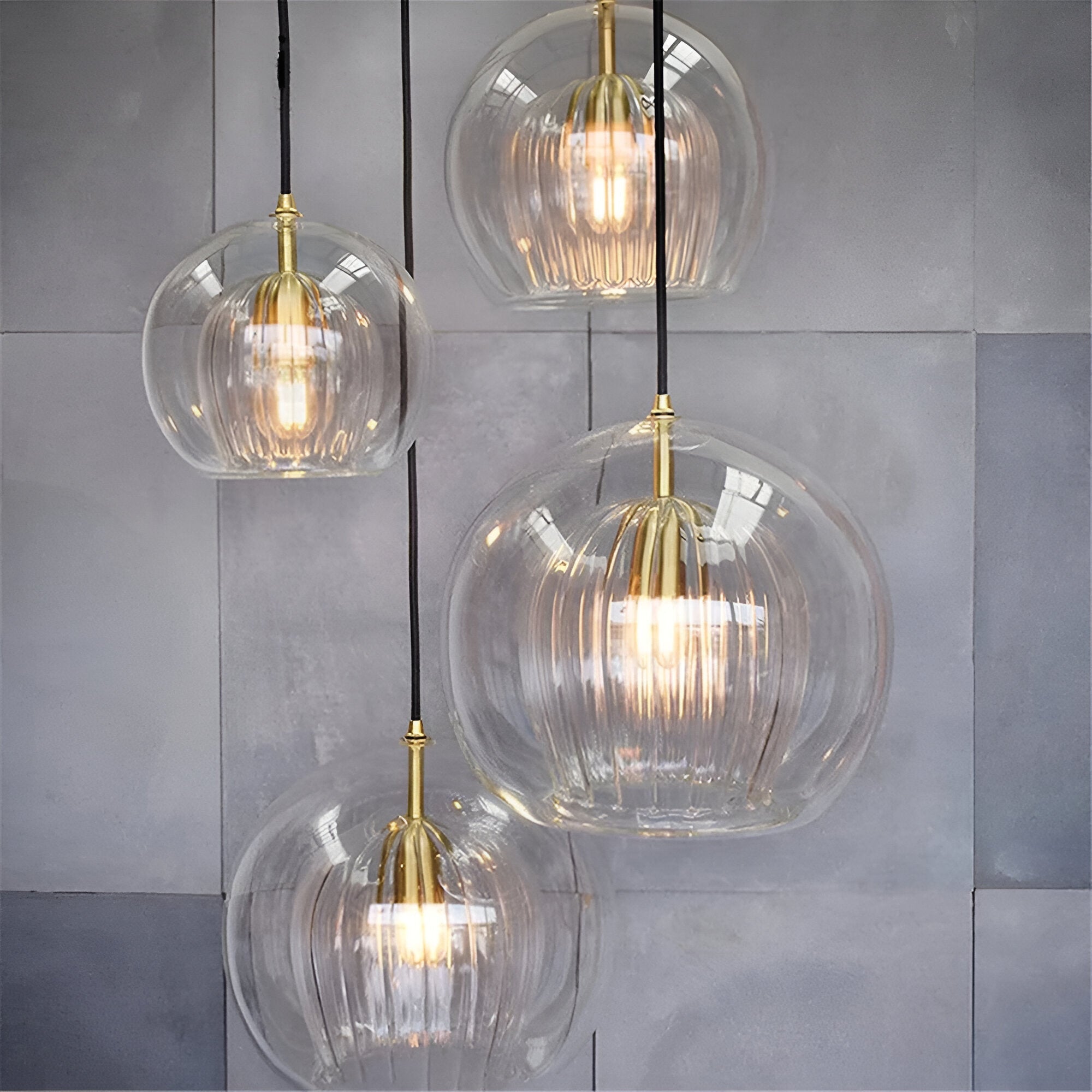 Luminária de Teto com Globo de Vidro Vintage e Altura Ajustável para Cozinha