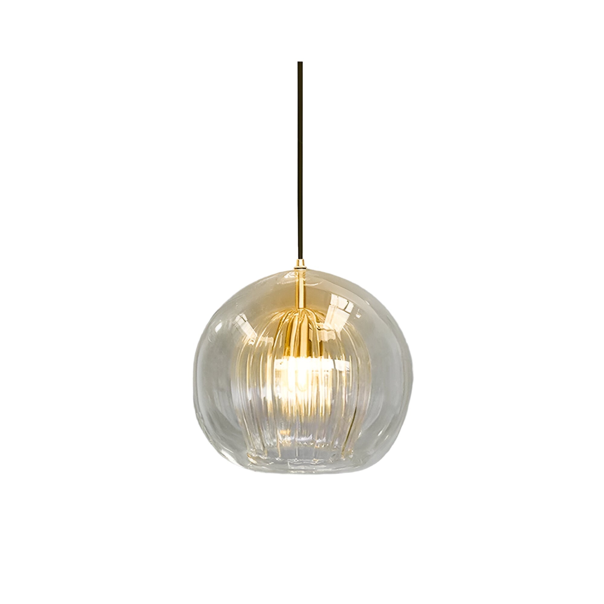 Luminária de Teto com Globo de Vidro Vintage e Altura Ajustável para Cozinha