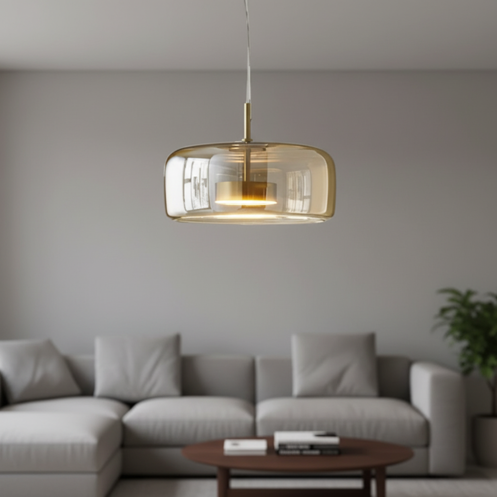 Lampă suspendată retro HangingGleam — Lampă suspendată cu lumină ambientală caldă