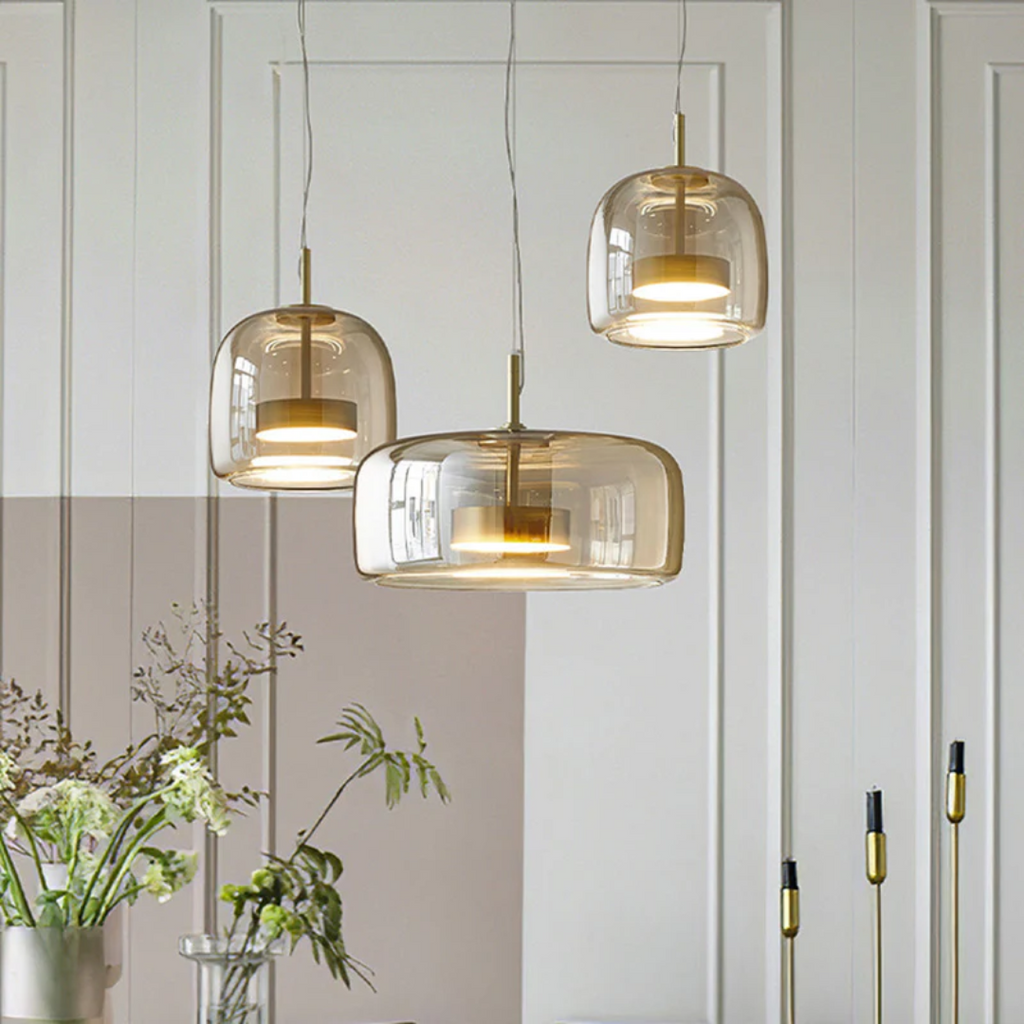 Lampă suspendată retro HangingGleam — Lampă suspendată cu lumină ambientală caldă