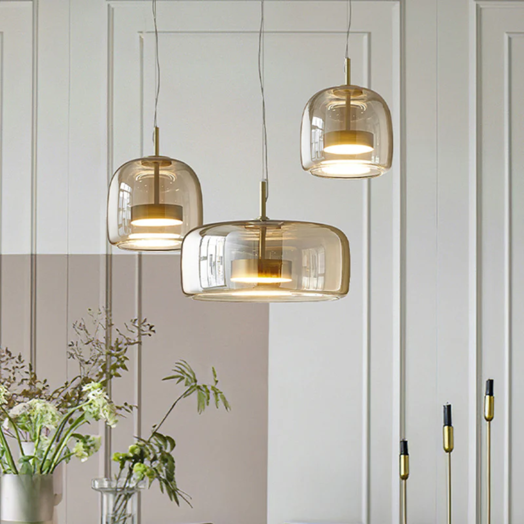Lampă suspendată retro HangingGleam — Lampă suspendată cu lumină ambientală caldă