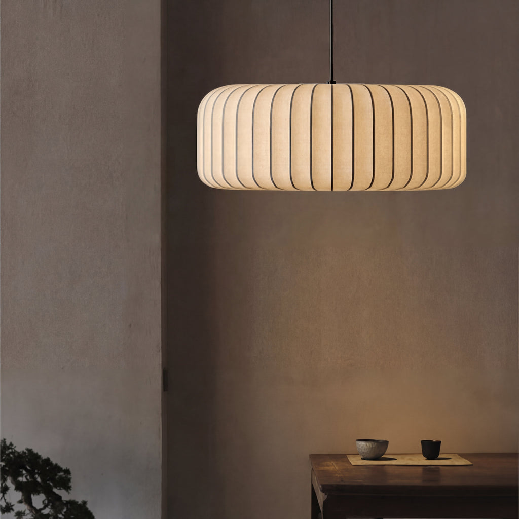 Lampada con paralume in carta di riso stile Japandi con altezza regolabile