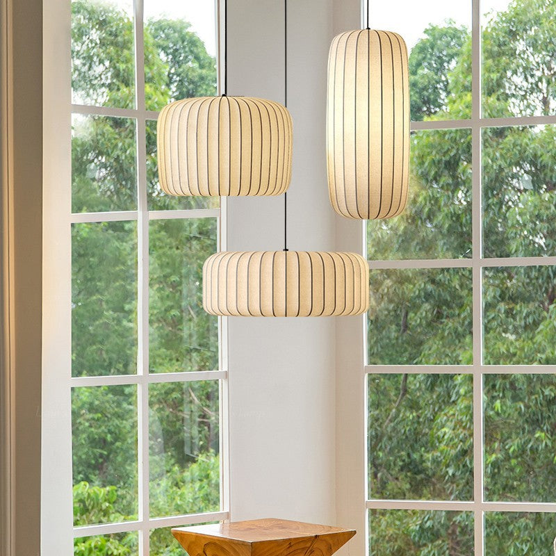 Lampada con paralume in carta di riso stile Japandi con altezza regolabile